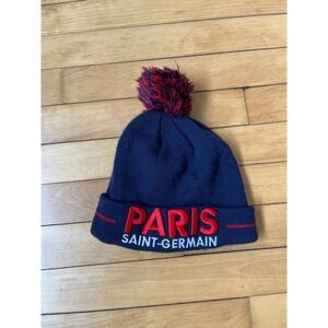 Paris Saint-Germain PSG Navy Blue Knit Pom Beanie Hat Weeplay Ligue 1 Soccer